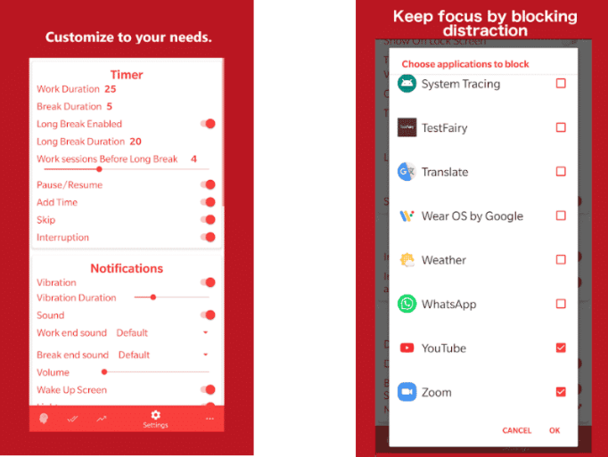 gestión del tiempo focus apps